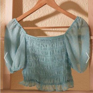 Mint Off the Shoulder Blouse